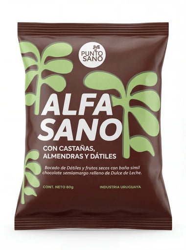 Alfajor Dátiles y Frutos Secos Alfa Sano 80grs Chocolate