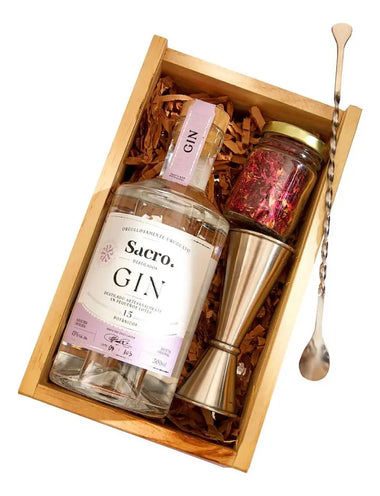 Caja de Regalo Gin Sacro más Accesorios Bartender