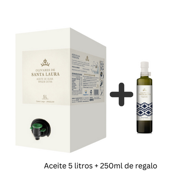 Aceite de Oliva Virgen Extra Bag in Box 5 litros Olivares Santa Laura + 250ml regao