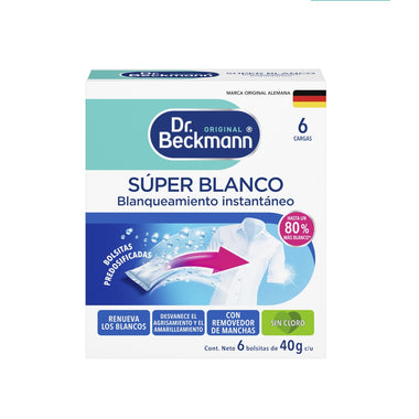 Super Blanco Dr Beckmann 6 Bolsas 40g Cuidado de la Ropa