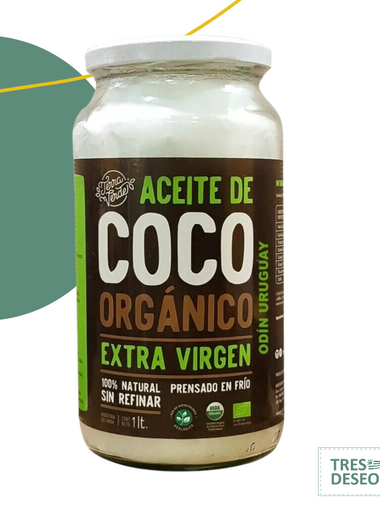 Aceite de Coco Orgánico Extra Virgen 100% Natural 1 litro