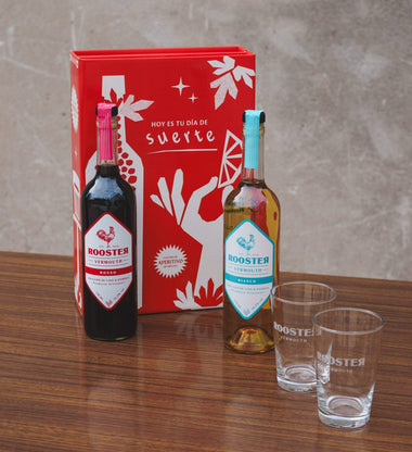 Vermut Rooster Caja de Regalo con Vasos